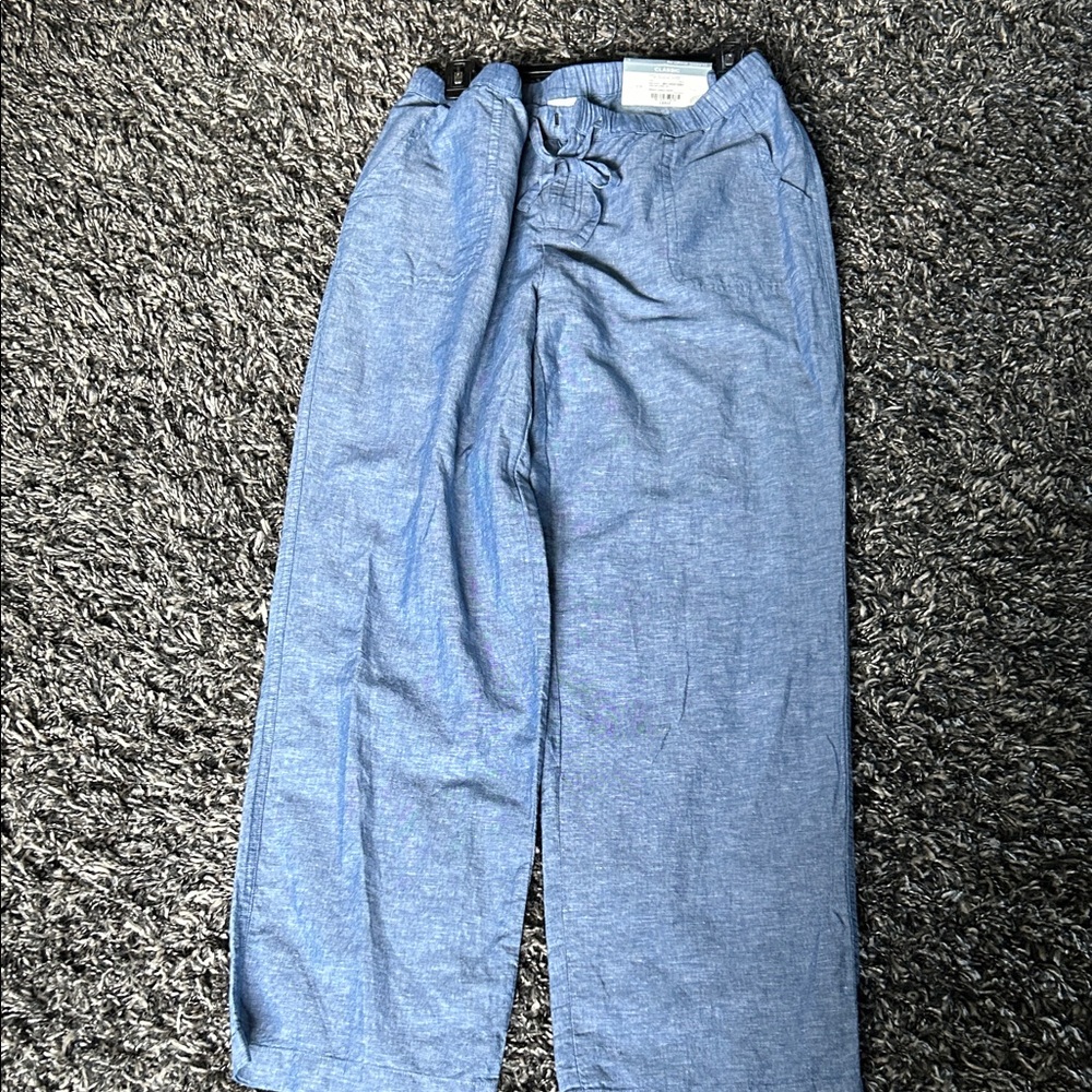 Classic Light Blue linen pants brand new with tags .